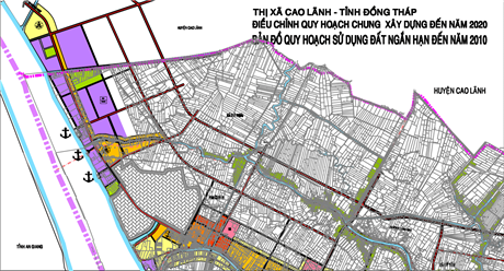 Quy hoạch chung thị xã Cao Lãnh, tỉnh Đồng Tháp đến năm 2020